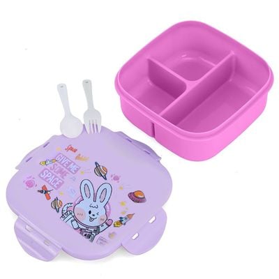 Nova Kids Square 1000ml Bento Lunch Box - Rabbit Pink