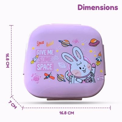 Nova Kids Square 1000ml Bento Lunch Box - Rabbit Pink