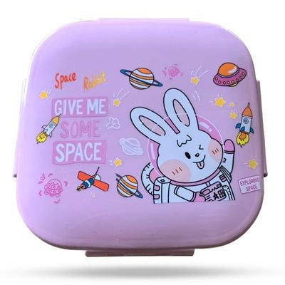 Nova Kids Square 1000ml Bento Lunch Box - Rabbit Pink