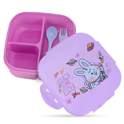 Nova Kids Square 1000ml Bento Lunch Box - Rabbit Pink