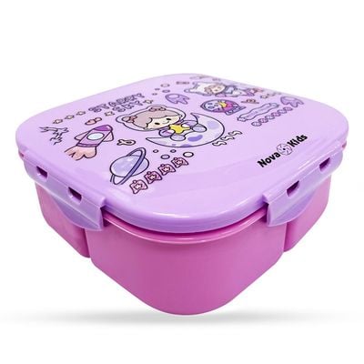 Nova Kids Square 1000ml Bento Lunch Box - Star & Sky Purple