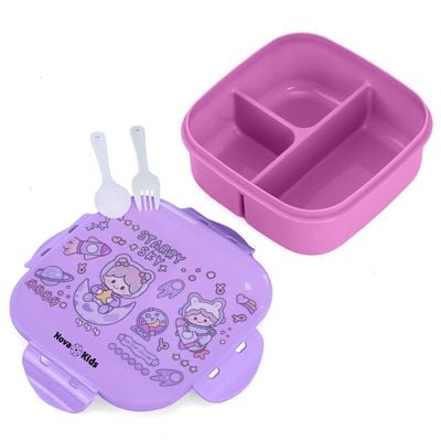 Nova Kids Square 1000ml Bento Lunch Box - Star & Sky Purple