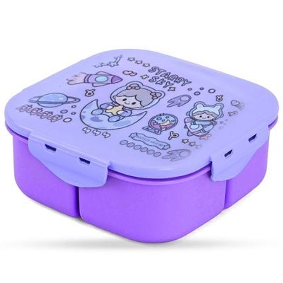 Nova Kids Square 1000ml Bento Lunch Box - Star & Sky Purple