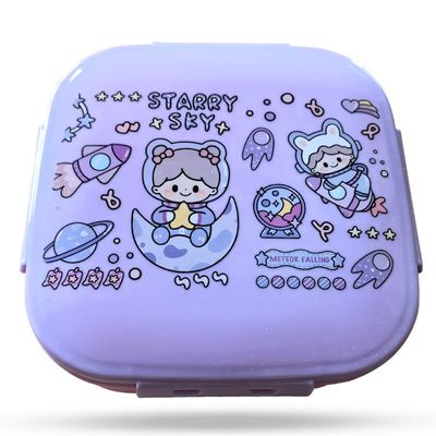 Nova Kids Square 1000ml Bento Lunch Box - Star & Sky Purple