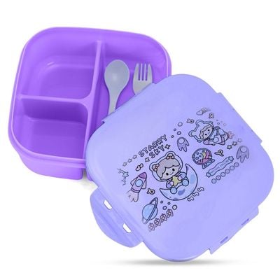 Nova Kids Square 1000ml Bento Lunch Box - Star & Sky Purple