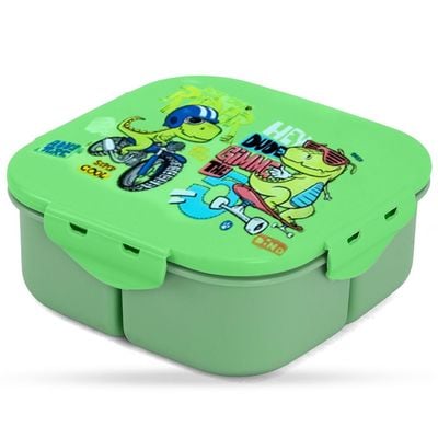 Nova Kids Square 1000ml Bento Lunch Box - T - Rex Green