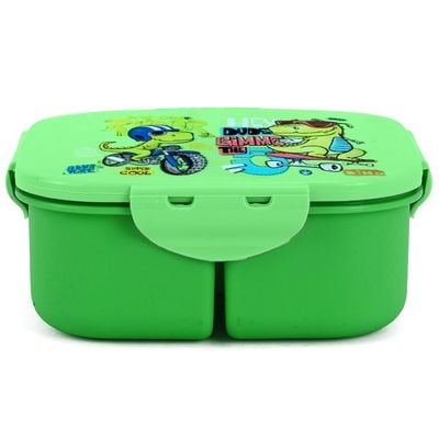 Nova Kids Square 1000ml Bento Lunch Box - T - Rex Green