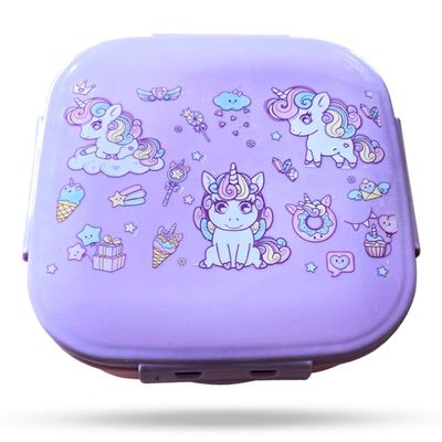 Nova Kids Square 1000ml Bento Lunch Box - Unicorn Purple