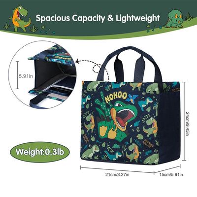 Nohoo Kids Tuition Bag / Hand Lunch Bag Dino - Green