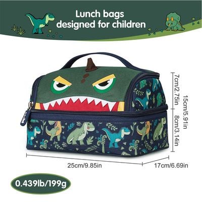 Nohoo Kids Insulated Lunch Bag Dino - Green