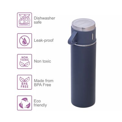 HYDROBREW Insulated 500ml Vacuum Flask w/ 2x 150ml Cup -Grey