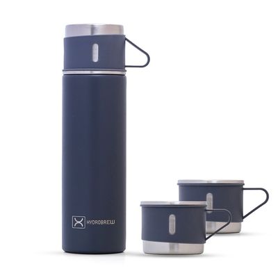 HYDROBREW Insulated 500ml Vacuum Flask w/ 2x 150ml Cup -Grey