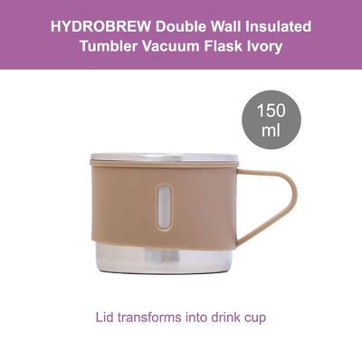 HYDROBREW Insulated 500ml Vacuum Flask w/ 2x 150ml Cup-Ivory