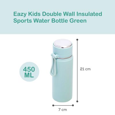 Eazy Kids Insulated Sports Water Bottle - Green, 450ml