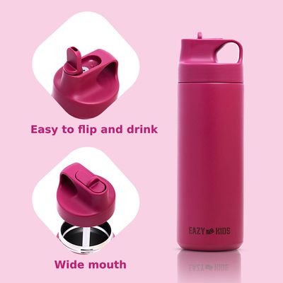 Eazy Kids Insulated Sports Water Bottle - Pink, 550ml