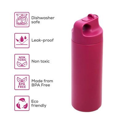 Eazy Kids Insulated Sports Water Bottle - Pink, 550ml