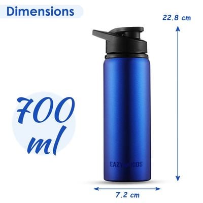 Eazy Kids Stainless Steel Sports Water Bottle - Blue, 700ml