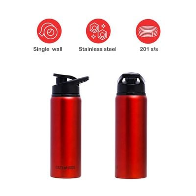 Eazy Kids Stainless Steel Sports Water Bottle - Red, 700ml