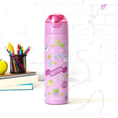 Eazy Kids Insulated Steel Water Bottle w/ Spray Pink - 640ml