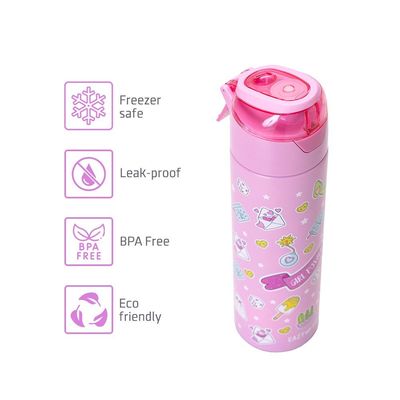 Eazy Kids Insulated Steel Water Bottle w/ Spray Pink - 640ml