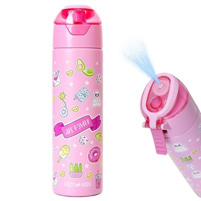 Eazy Kids Insulated Steel Water Bottle w/ Spray Pink - 640ml