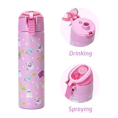 Eazy Kids Insulated Steel Water Bottle w/ Spray Pink - 640ml