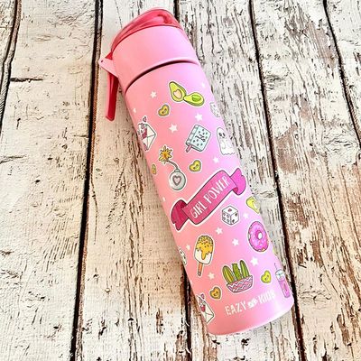 Eazy Kids Insulated Steel Water Bottle w/ Spray Pink - 640ml