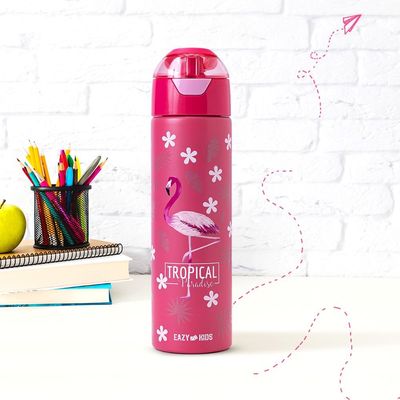 Eazy Kids Insulated SS Water Bottle w/ Spray Tropical -640ml