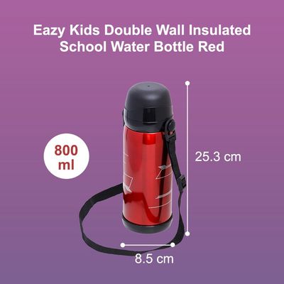 Eazy Kids Insulated School Water Bottle - Red, 800ml