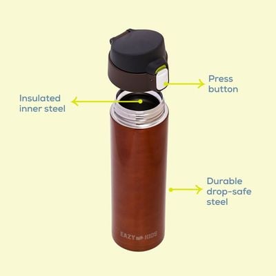 Eazy Kids Insulated Travel Water Bottle - Copper, 500ml