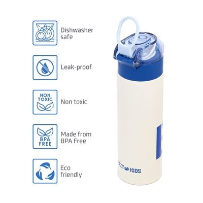 Eazy Kids Insulated Travel Water Bottle - Blue, 550ml