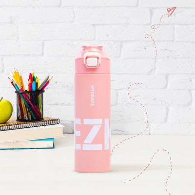 Eazy Kids Insulated Travel Water Bottle - Pink, 550ml