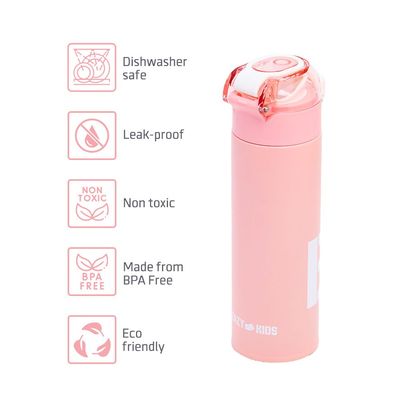 Eazy Kids Insulated Travel Water Bottle - Pink, 550ml