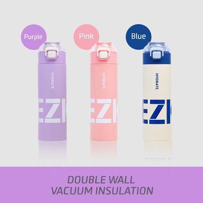 Eazy Kids Insulated Travel Water Bottle - Purple, 550ml