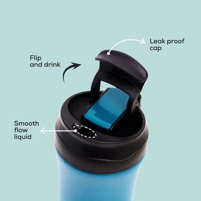 Eazy Kids Insulated Tumbler Water Bottle - Blue, 400ml