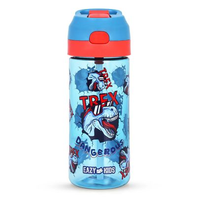 Eazy Kids Tritan Water Bottle with Spray Dino, Blue, 420ml