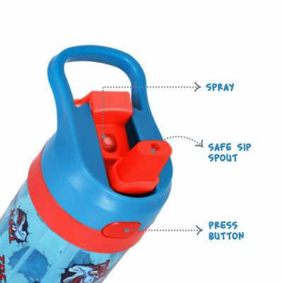 Eazy Kids Tritan Water Bottle with Spray Dino, Blue, 420ml