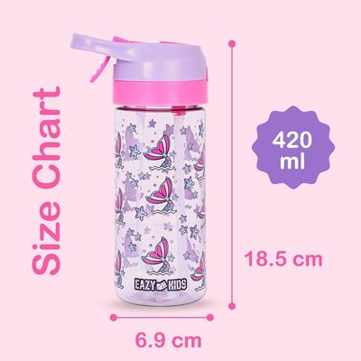 Eazy Kids Tritan Water Bottle with Spray Mermaid Pink, 420ml