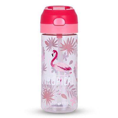 Eazy Kids Tritan Water Bottle w/ Spray Tropical Pink, 420ml