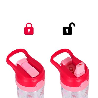 Eazy Kids Tritan Water Bottle w/ Spray Tropical Pink, 420ml