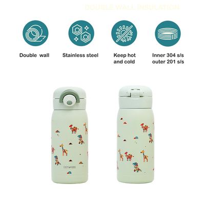 Eazy Kids Insulated School Water Bottle - Green, 350ml