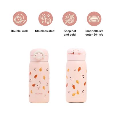 Eazy Kids Insulated School Water Bottle - Pink, 350ml