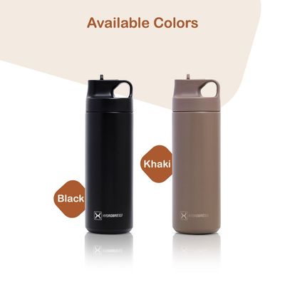 HYDROBREW Insulated Sports Water Bottle - Khaki, 550ml