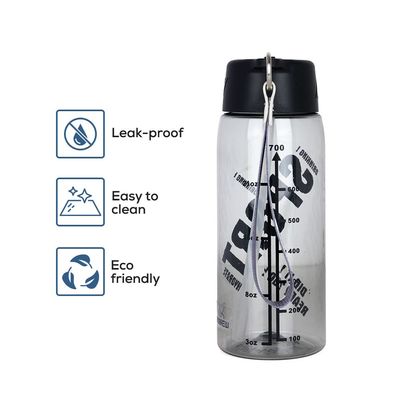 HYDROBREW Water Bottle 800ml with Grab String - Black