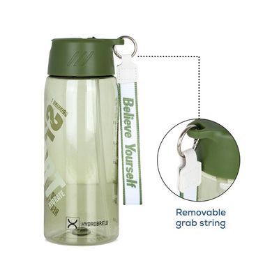 HYDROBREW Water Bottle 800ml with Grab String - Green