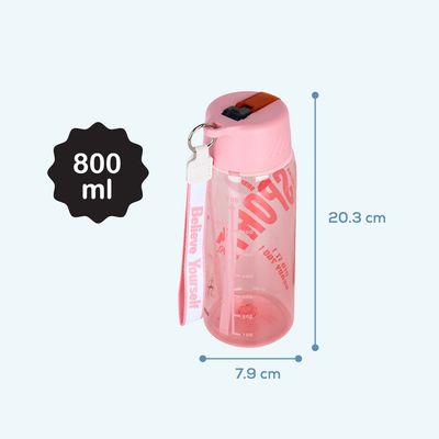 HYDROBREW Water Bottle 800ml with Grab String - Pink