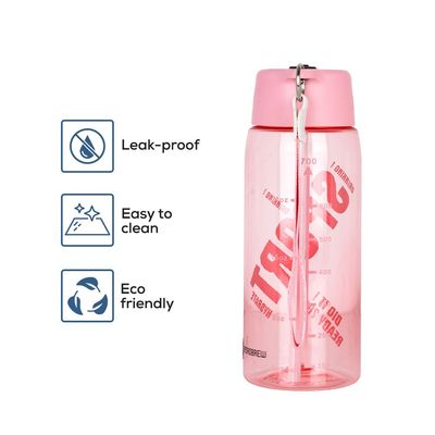 HYDROBREW Water Bottle 800ml with Grab String - Pink