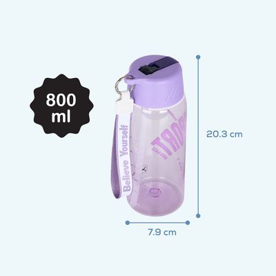 HYDROBREW Water Bottle 800ml with Grab String - Purple