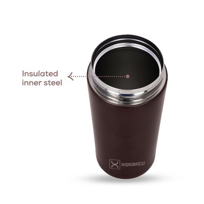 HYDROBREW Insulated Tumbler Water Bottle - Black, 380ml