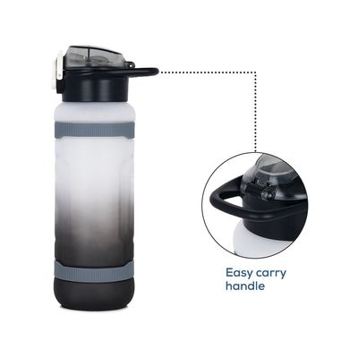 Nova Kids Water Bottle 1000ml with Straw- Black